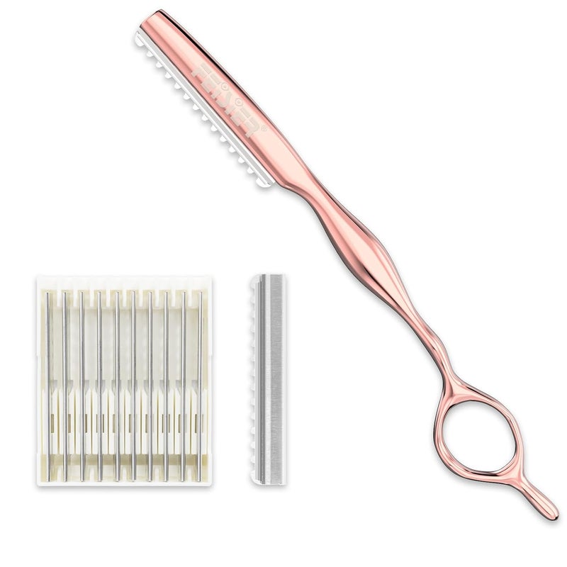 FEISIER Hair Razors for Cutting Hair, Professional Styling Texturizing Razor, Stainless Steel Thinning Razor Kit with 10 Replacement Blades, Premium Texture Cutting Razor for Salon and Home - Image 1